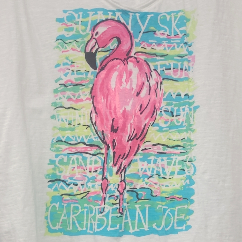 Flamingo Tshirt Novelty Print Collector's Item Carribean Joe Short Sleeve